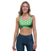 Green Sage Polka Dot Sports Bra-grizzshop