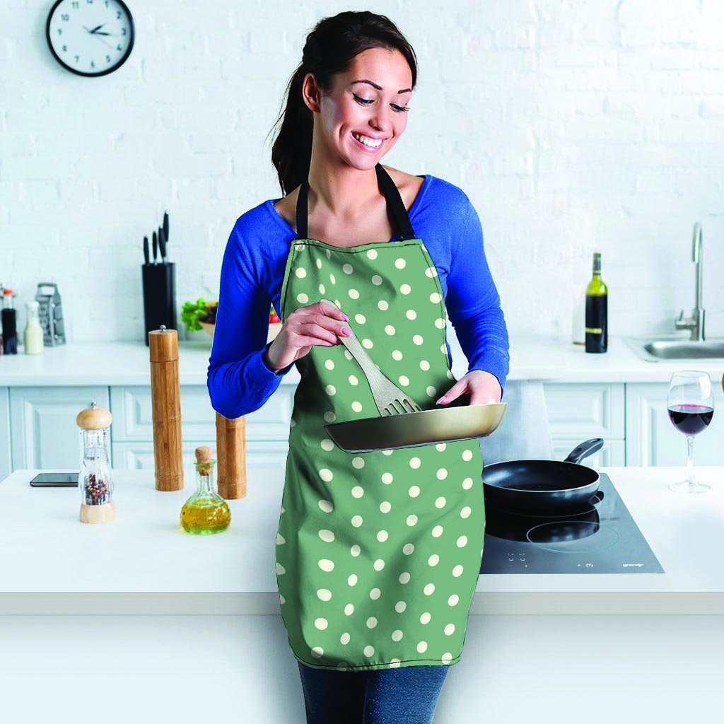 Green Sage Polka Dot Women's Apron-grizzshop