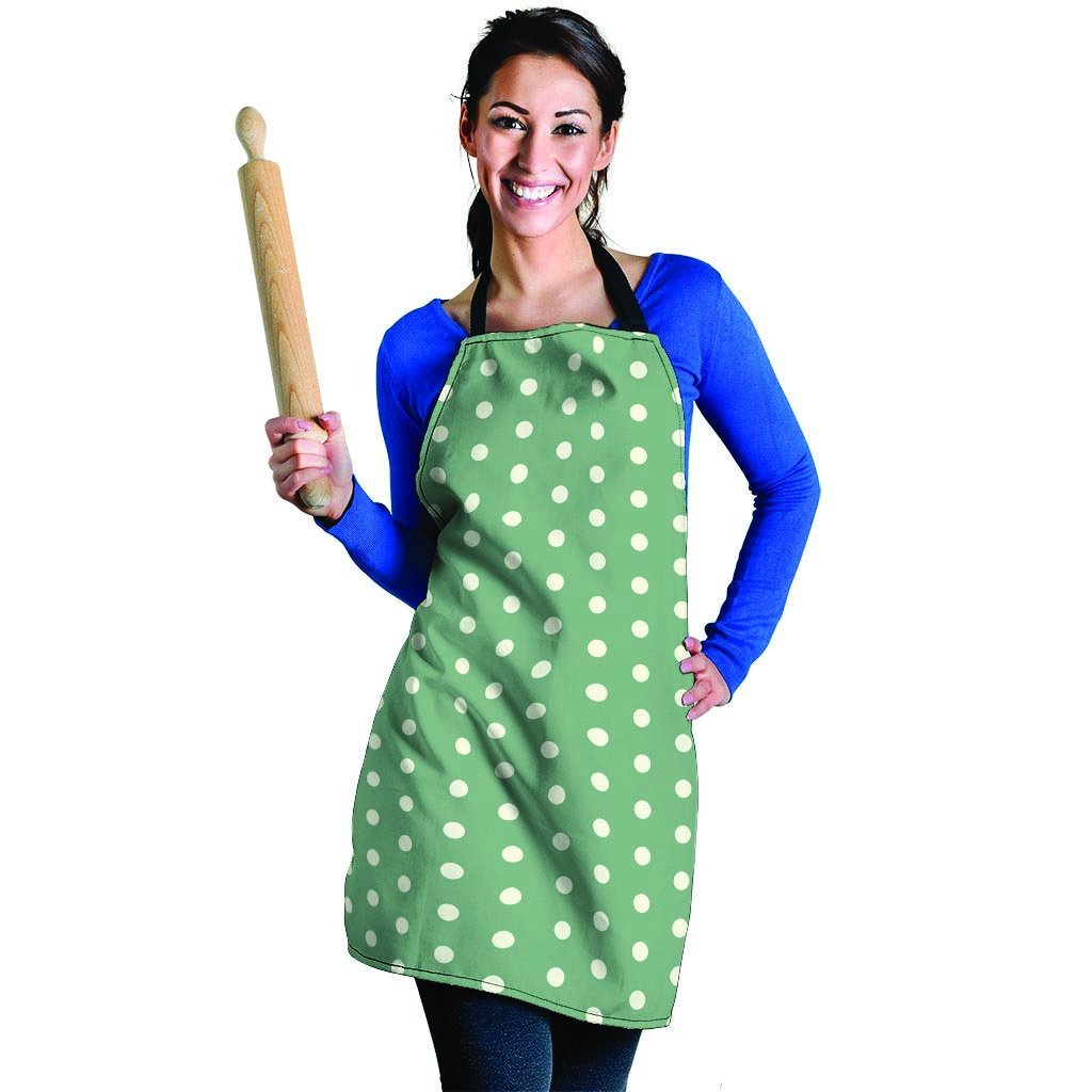 Green Sage Polka Dot Women's Apron-grizzshop