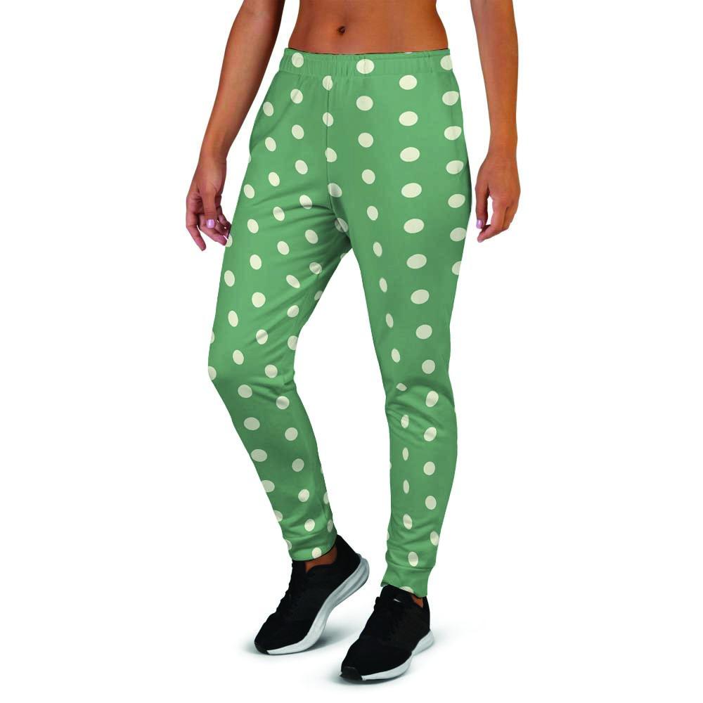 Green Sage Polka Dot Women's Joggers-grizzshop