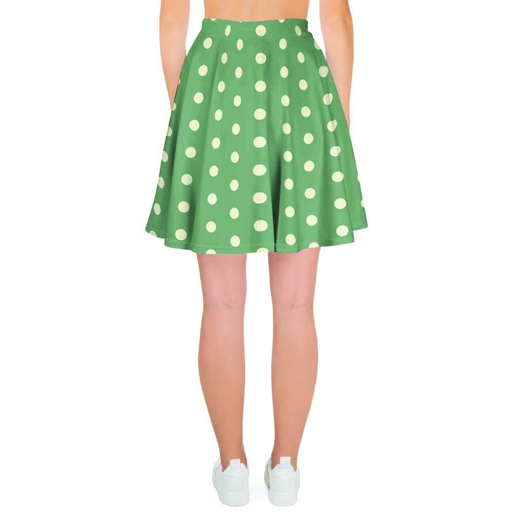 Green Sage Polka Dot Women's Skirt-grizzshop