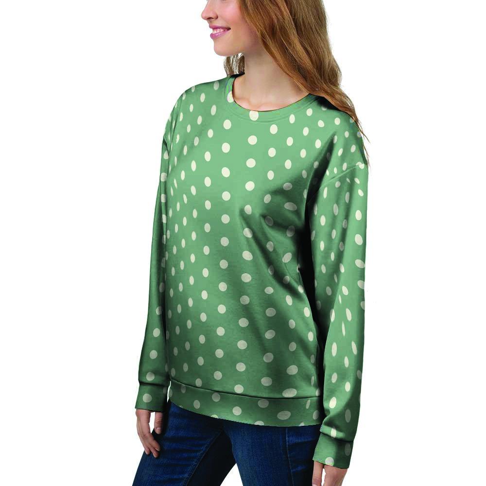 Green Sage Polka Dot Women's Sweatshirt-grizzshop