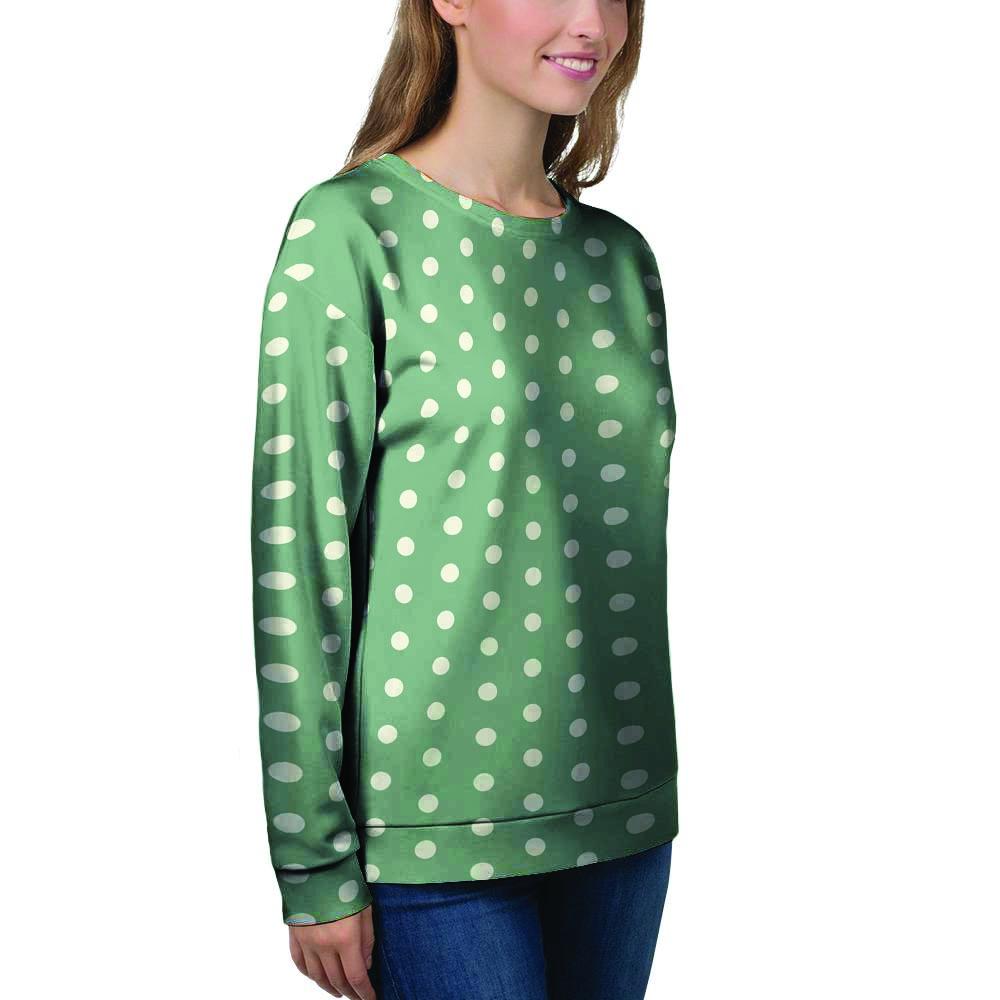 Green Sage Polka Dot Women's Sweatshirt-grizzshop