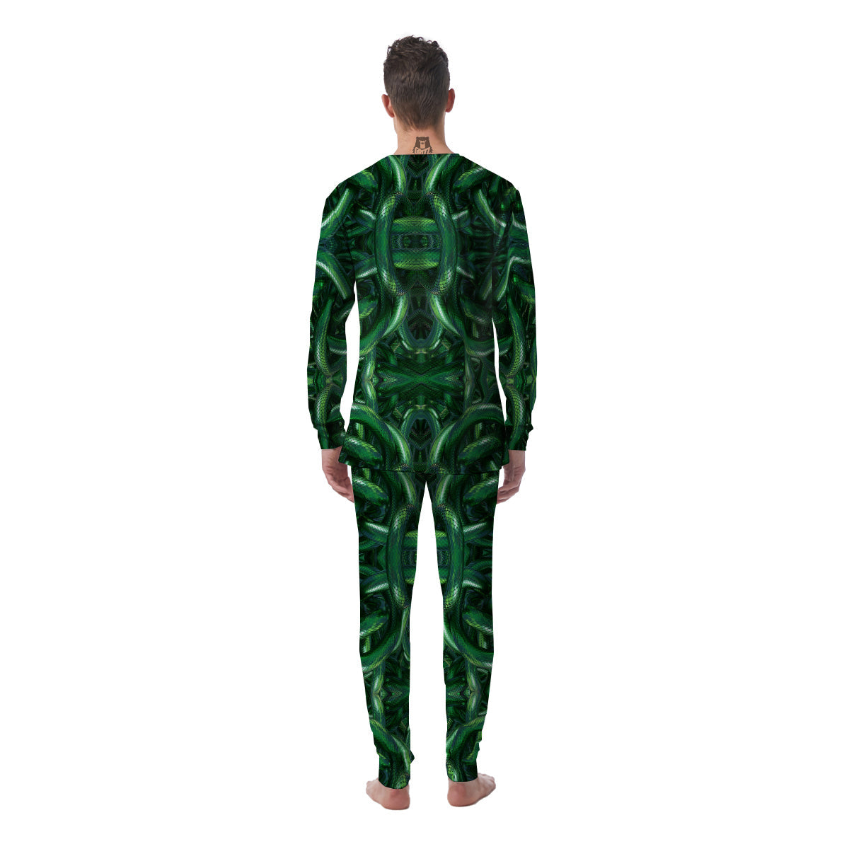 Green Snake 3D Print Pattern Men's Pajamas-grizzshop