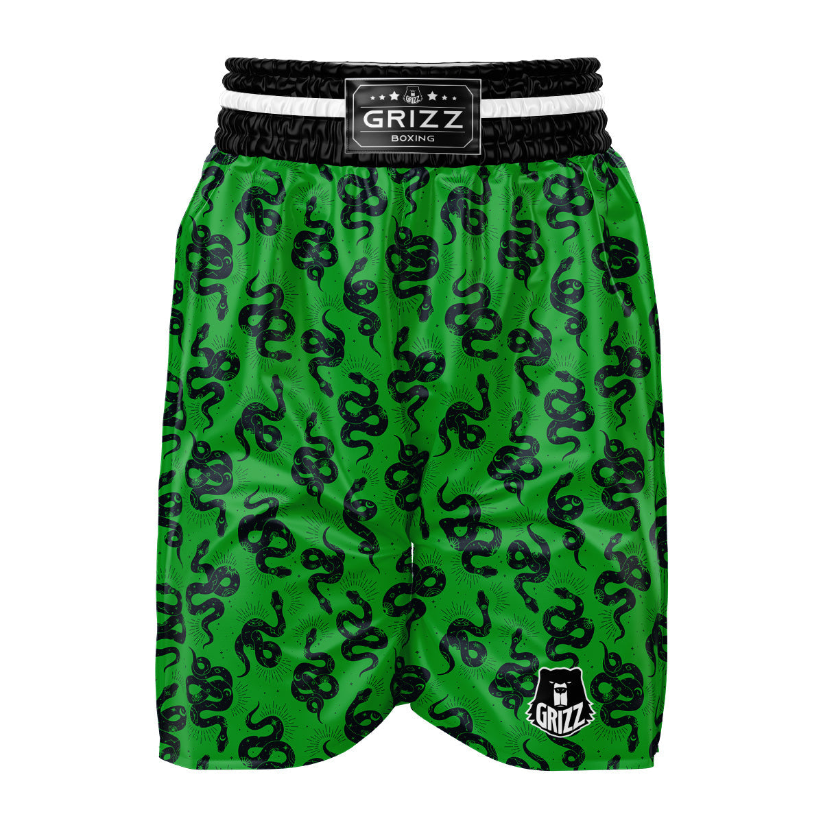 Green Snake Magic Eye Print Pattern Boxing Shorts-grizzshop