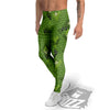 Green Snake Skin Cartoon Print Pattern Men's Leggings-grizzshop