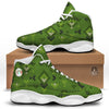 Green Snake Skin Cartoon Print Pattern White Basketball Shoes-grizzshop