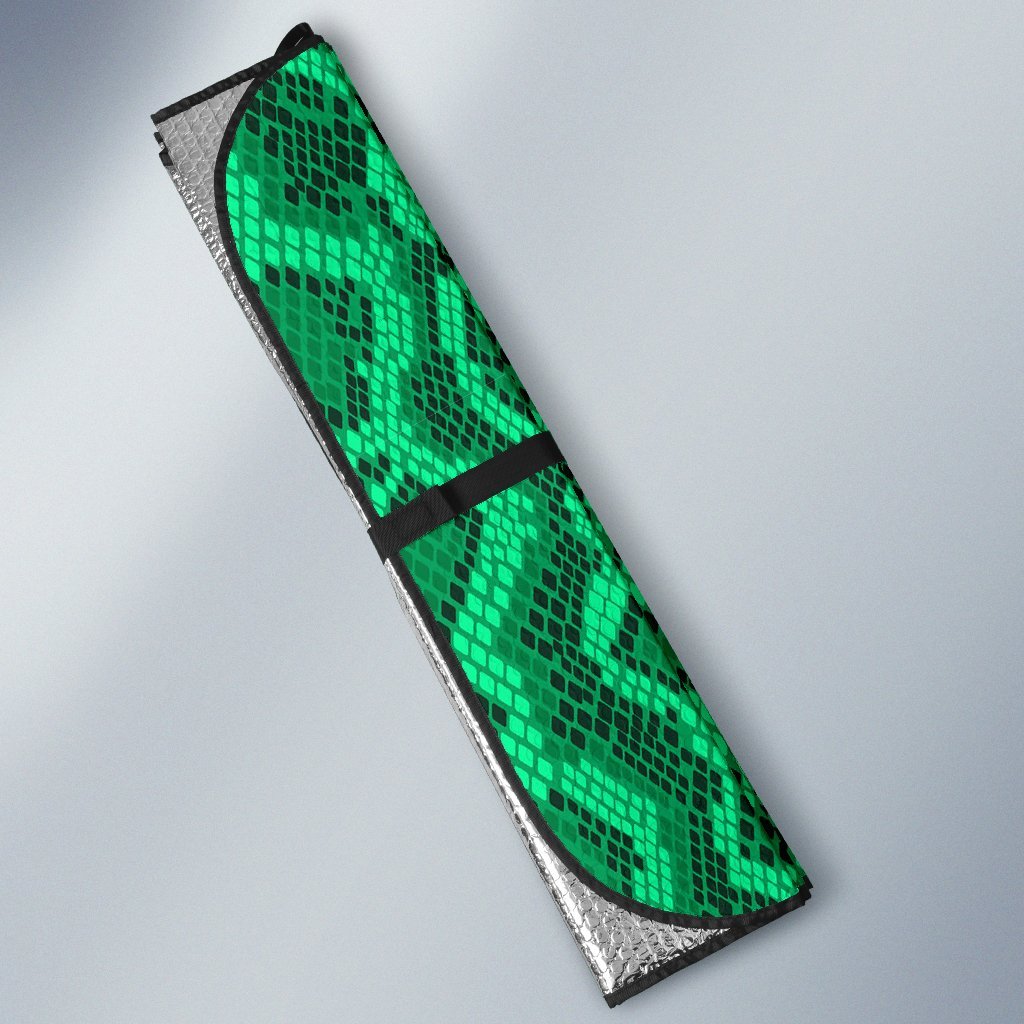 Green Snakeskin Python Skin Pattern Print Car Sun Shade-grizzshop