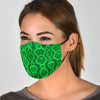 Green Snakeskin Python Skin Pattern Print Face Mask-grizzshop