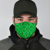 Green Snakeskin Python Skin Pattern Print Face Mask-grizzshop