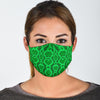 Green Snakeskin Python Skin Pattern Print Face Mask-grizzshop