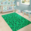 Green Snakeskin Python Skin Pattern Print Floor Mat-grizzshop