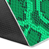 Green Snakeskin Python Skin Pattern Print Floor Mat-grizzshop