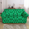 Green Snakeskin Python Skin Pattern Print Loveseat Cover-grizzshop