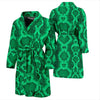 Green Snakeskin Python Skin Pattern Print Men Long Robe-grizzshop