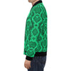 Green Snakeskin Python Skin Pattern Print Men's Bomber Jacket-grizzshop