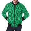 Green Snakeskin Python Skin Pattern Print Men's Bomber Jacket-grizzshop