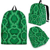 Green Snakeskin Python Skin Pattern Print Premium Backpack-grizzshop