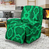 Green Snakeskin Python Skin Pattern Print Recliner Cover-grizzshop