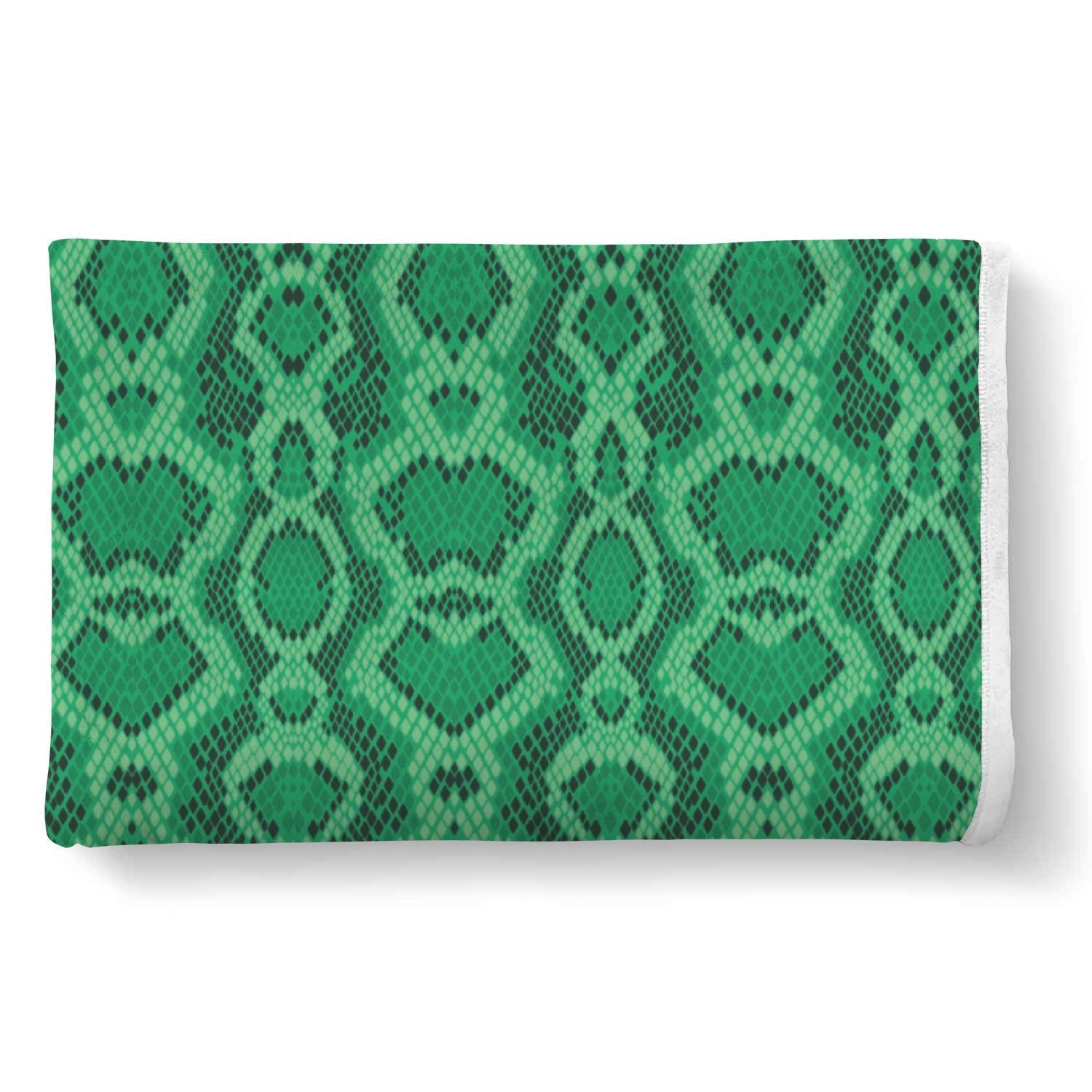 Green Snakeskin Python Skin Pattern Print Throw Blanket-grizzshop