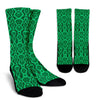 Green Snakeskin Python Skin Pattern Print Unisex Crew Socks-grizzshop