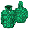 Green Snakeskin Python Skin Pattern Print Women Men Pullover Hoodie-grizzshop