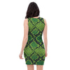 Green Snakeskin print Bodycon Dress-grizzshop