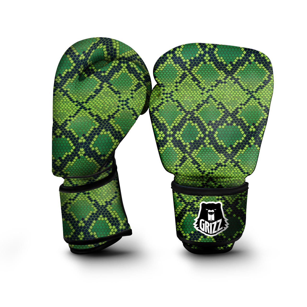 Green Snakeskin print Boxing Gloves-grizzshop