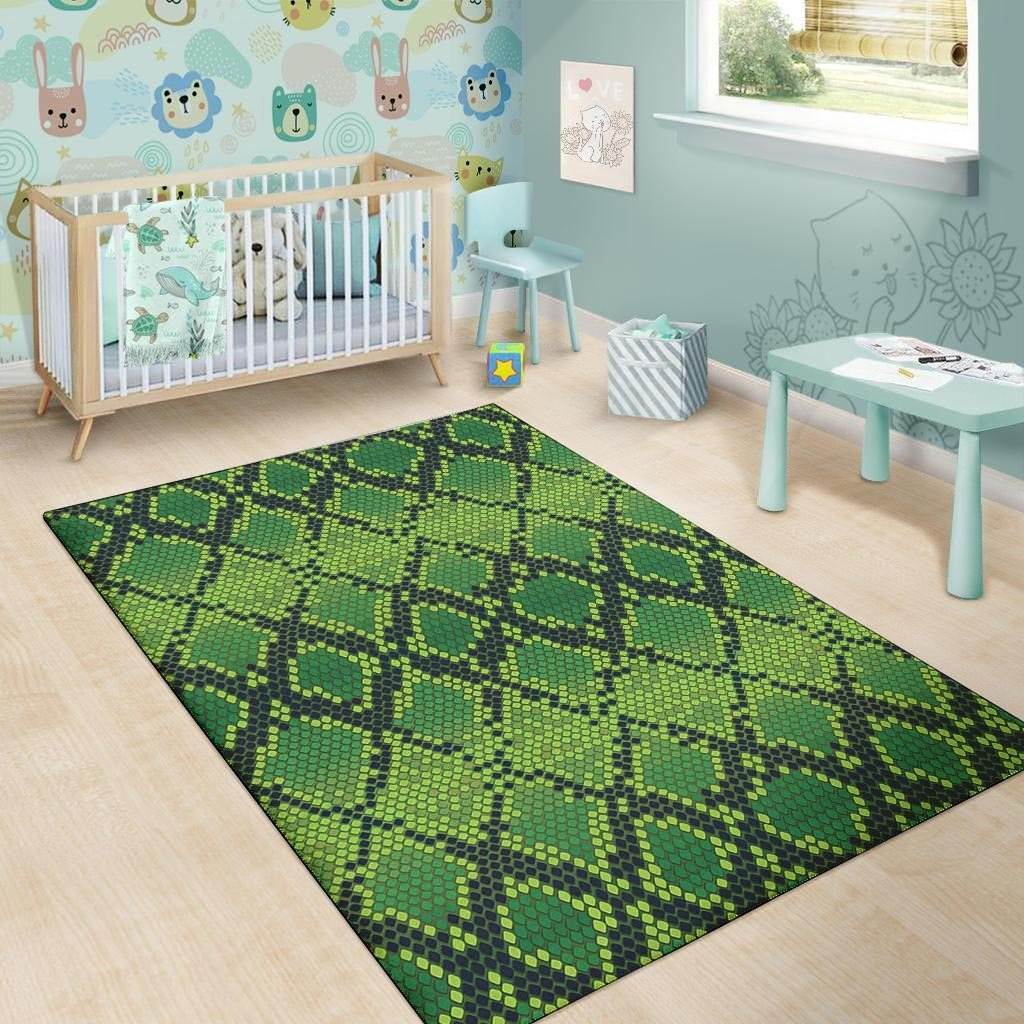 Green Snakeskin print Floor Mat-grizzshop