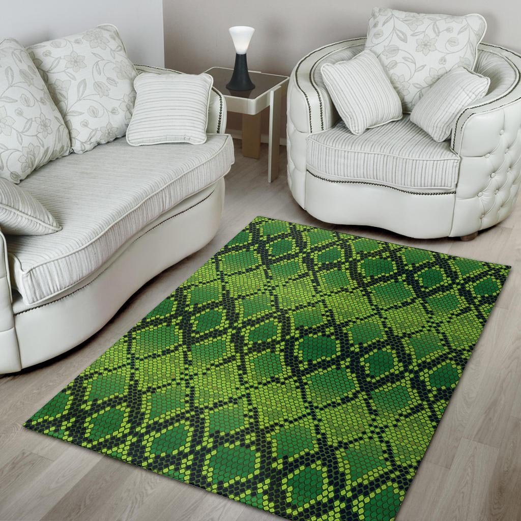 Green Snakeskin print Floor Mat-grizzshop