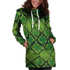 Green Snakeskin print Hoodie Dress-grizzshop