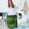 Green Snakeskin print Laundry Basket-grizzshop