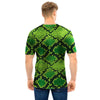 Green Snakeskin print Men T Shirt-grizzshop