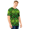 Green Snakeskin print Men T Shirt-grizzshop