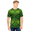 Green Snakeskin print Men T Shirt-grizzshop