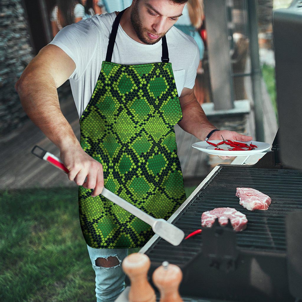 Green Snakeskin print Men's Apron-grizzshop