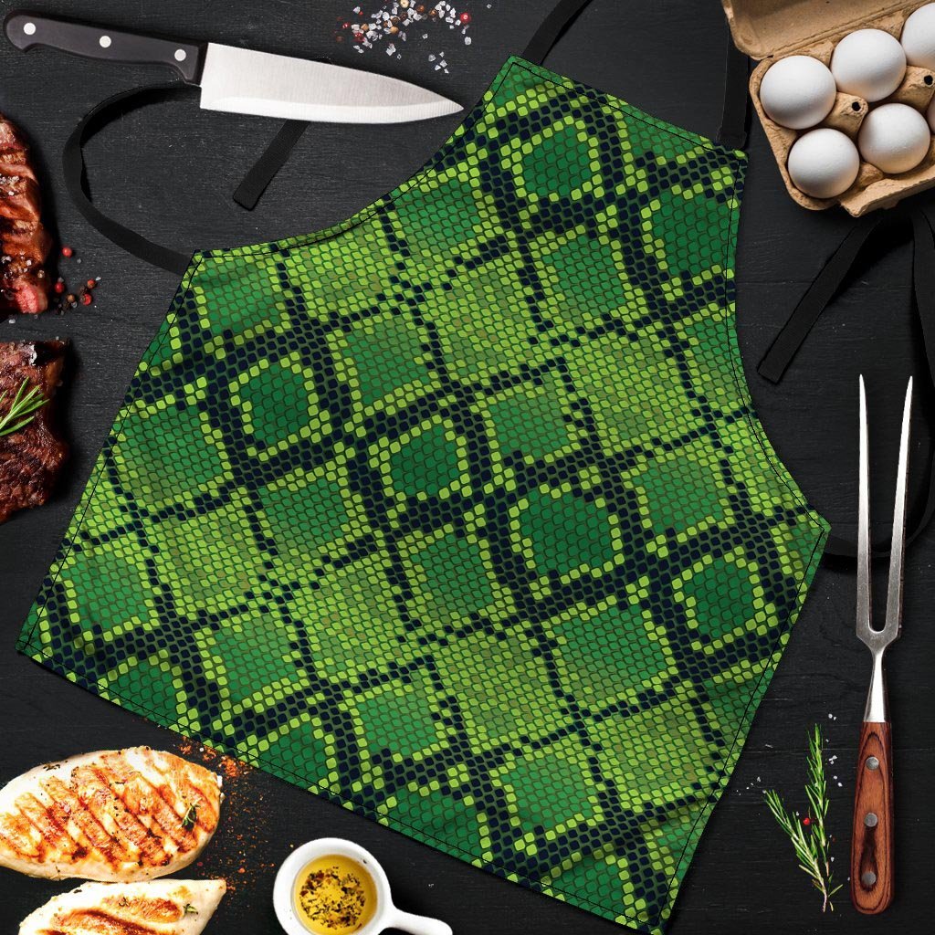 Green Snakeskin print Men's Apron-grizzshop