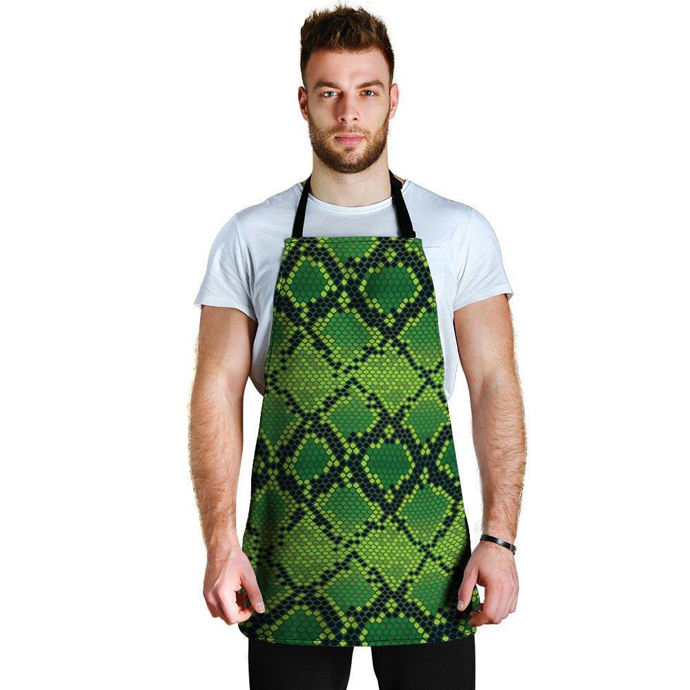 Green Snakeskin print Men's Apron-grizzshop