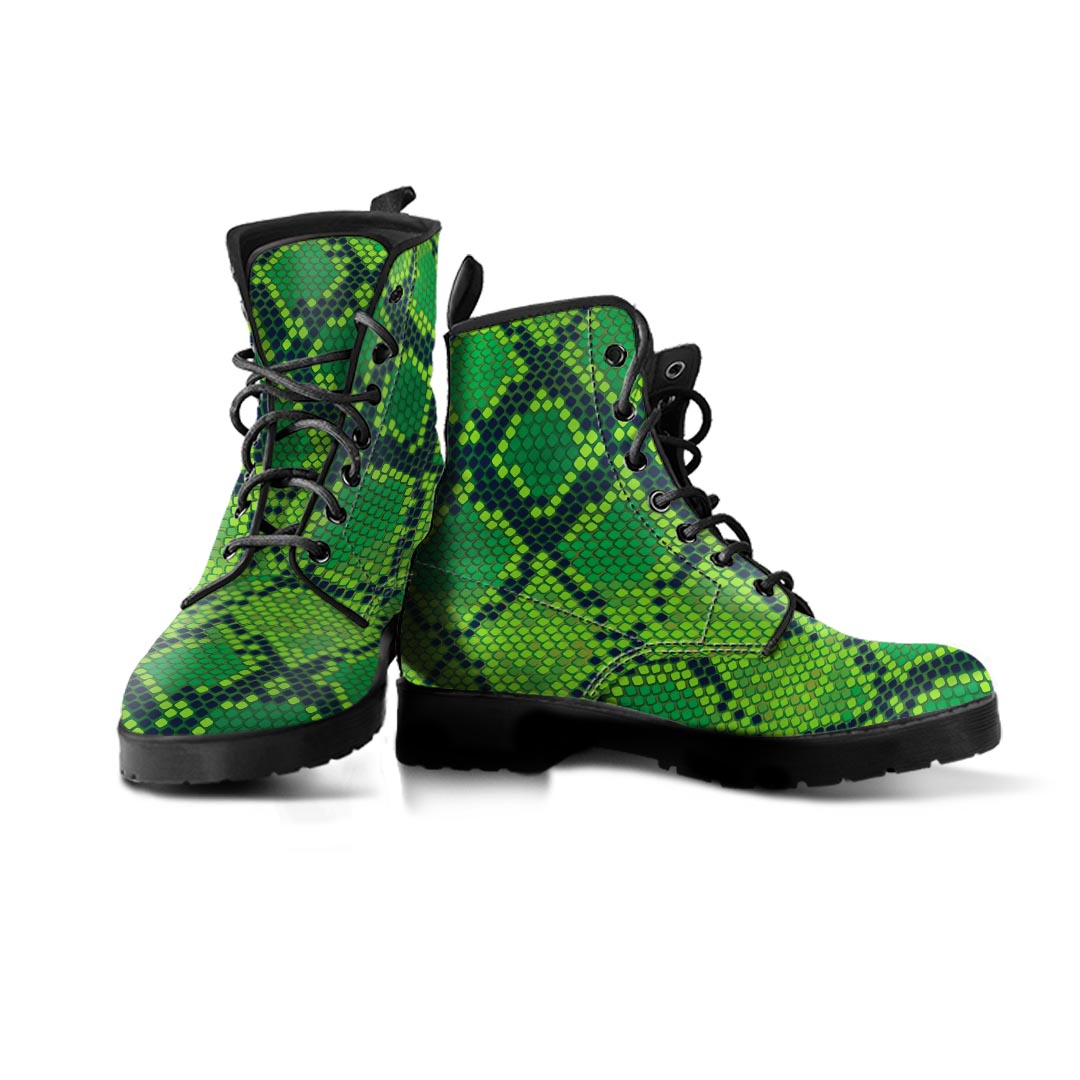 Green Snakeskin print Men's Boots-grizzshop