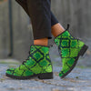 Green Snakeskin print Men's Boots-grizzshop