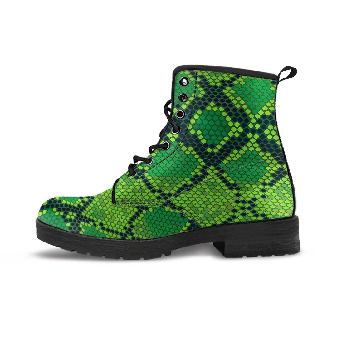 Green Snakeskin print Men's Boots-grizzshop