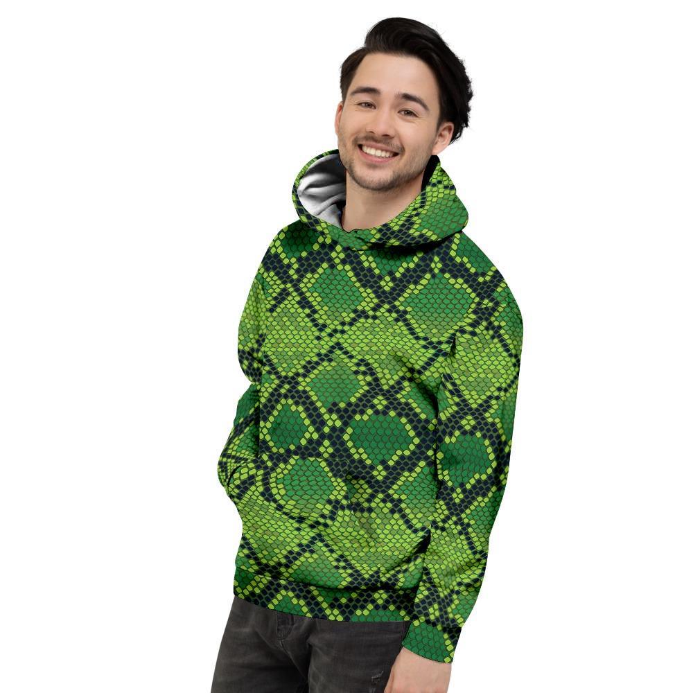 Green Snakeskin print Men's Hoodie-grizzshop