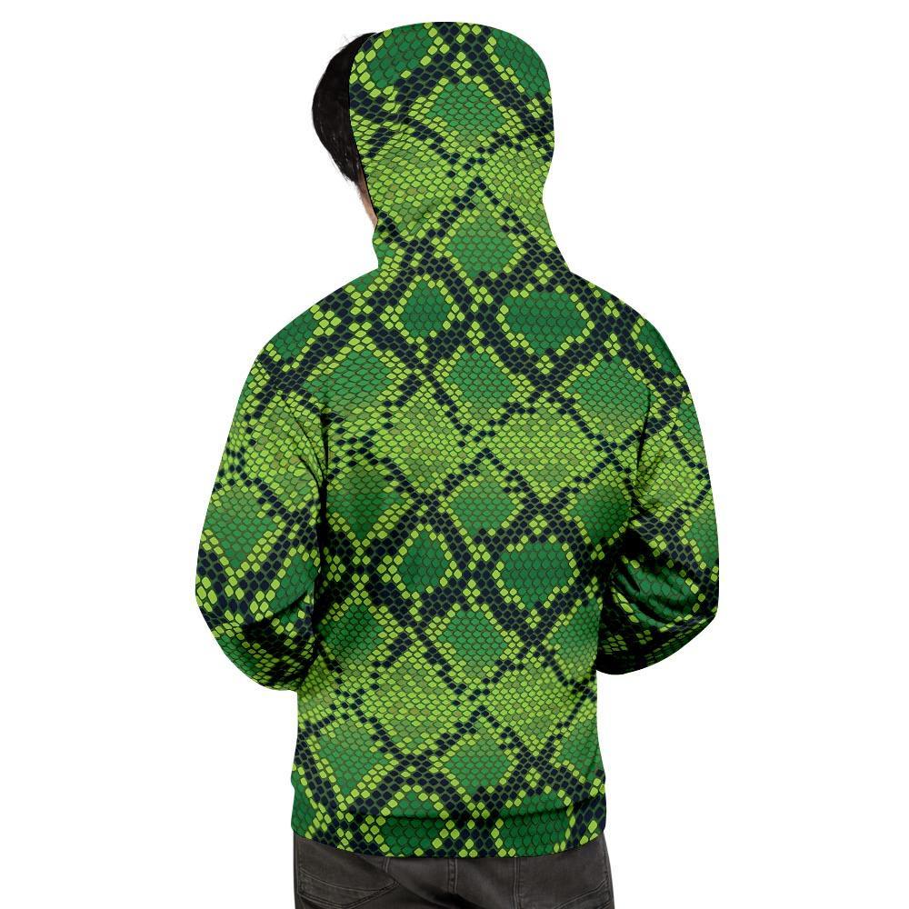 Green Snakeskin print Men's Hoodie-grizzshop