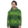 Green Snakeskin print Men's Hoodie-grizzshop