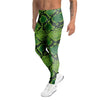 Green Snakeskin print Men's Leggings-grizzshop