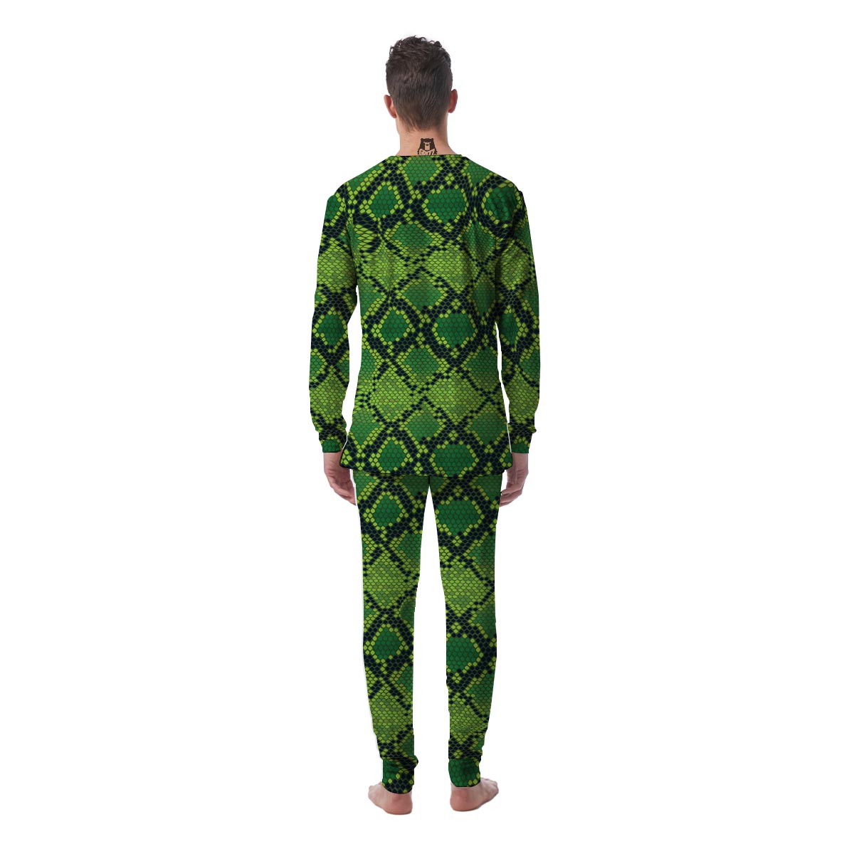 Green Snakeskin print Men's Pajamas-grizzshop