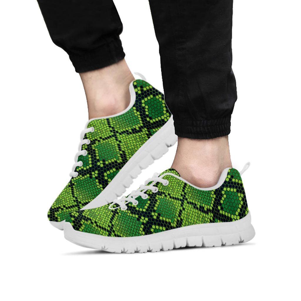 Green Snakeskin print Men's Sneakers-grizzshop