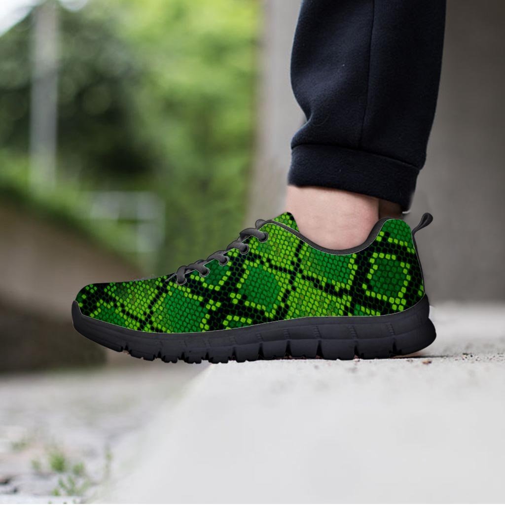 Green Snakeskin print Men's Sneakers-grizzshop