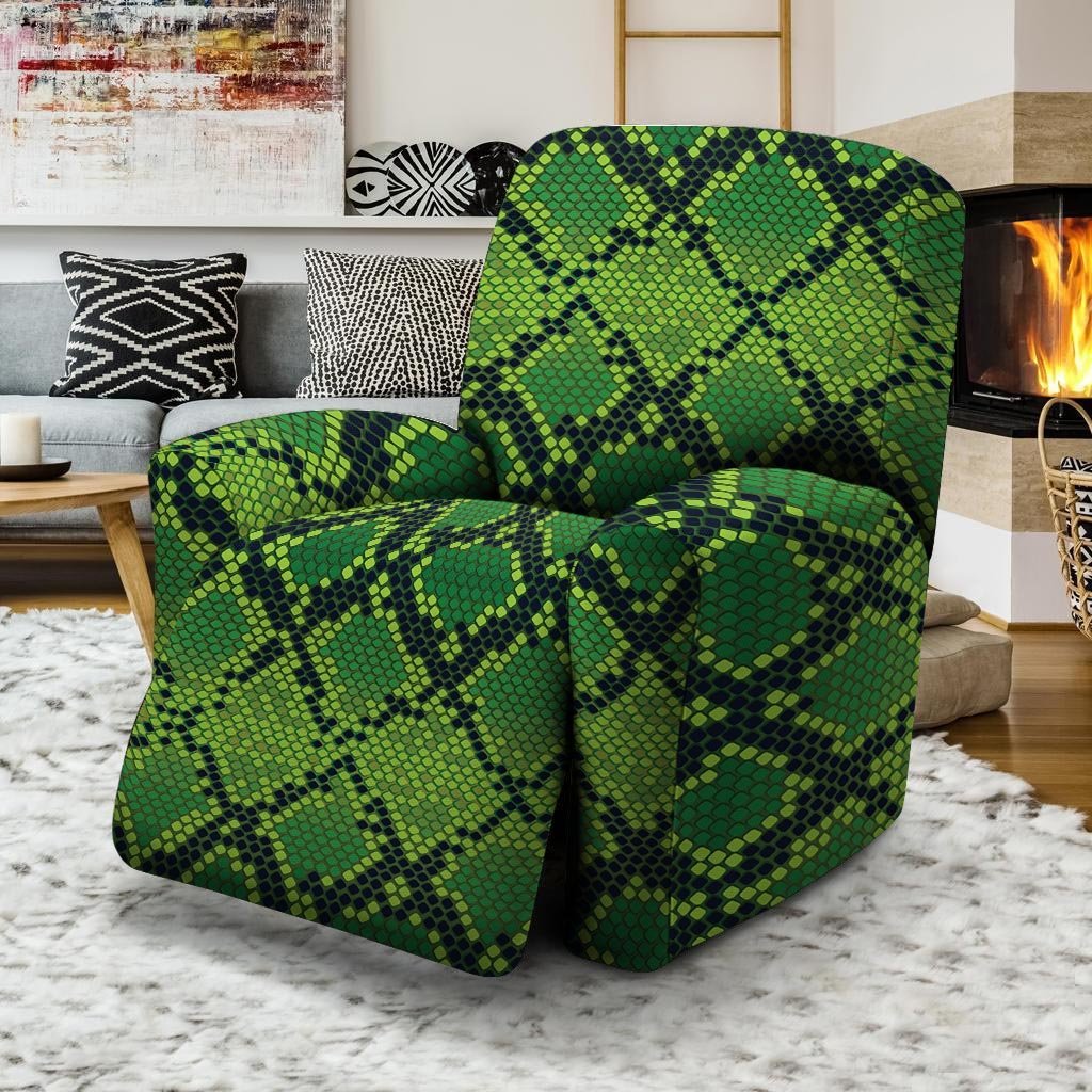 Green Snakeskin print Recliner Cover-grizzshop