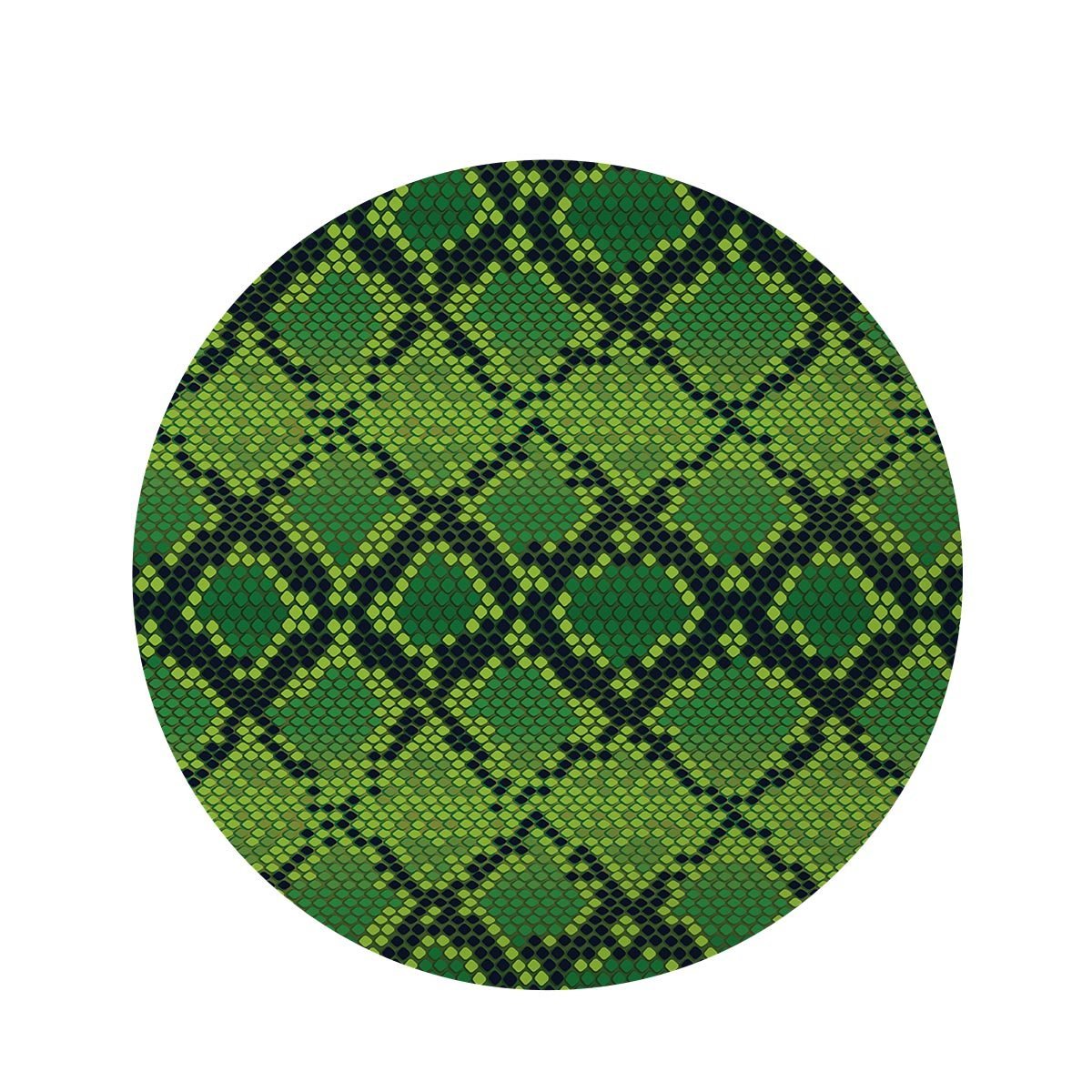 Green Snakeskin print Round Rug-grizzshop